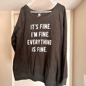 2xl Everything’s fine heathered Grey sweater